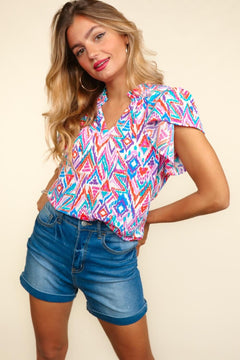 Boho Print Blouse - 1 medium, 1 large remaining - Cowhide and Conchos