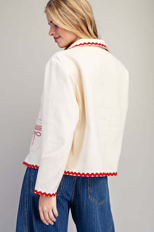 Boot Stitch Embroidered Jacket - Cowhide and Conchos