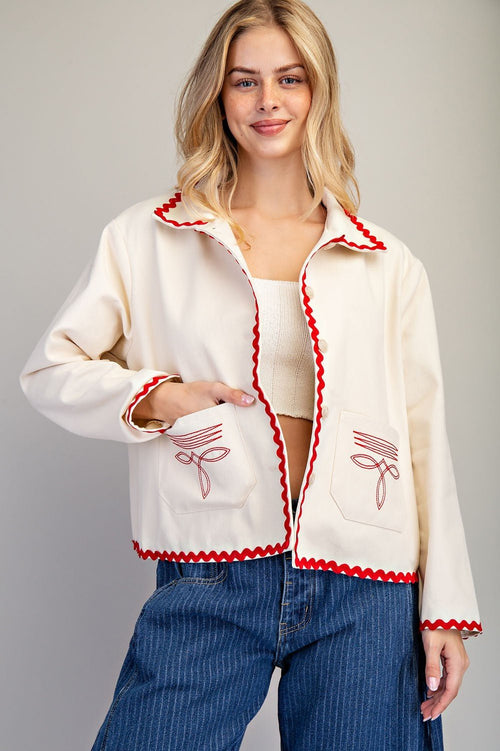 Boot Stitch Embroidered Jacket - Cowhide and Conchos