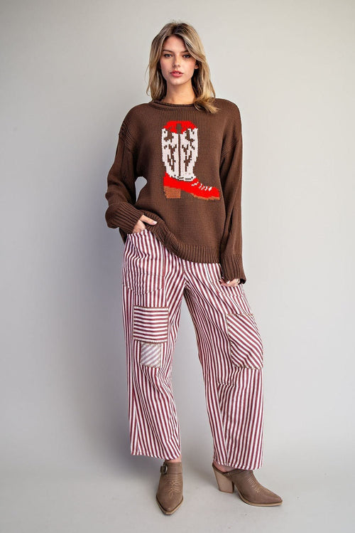 Boots Sweater - Cowhide and Conchos