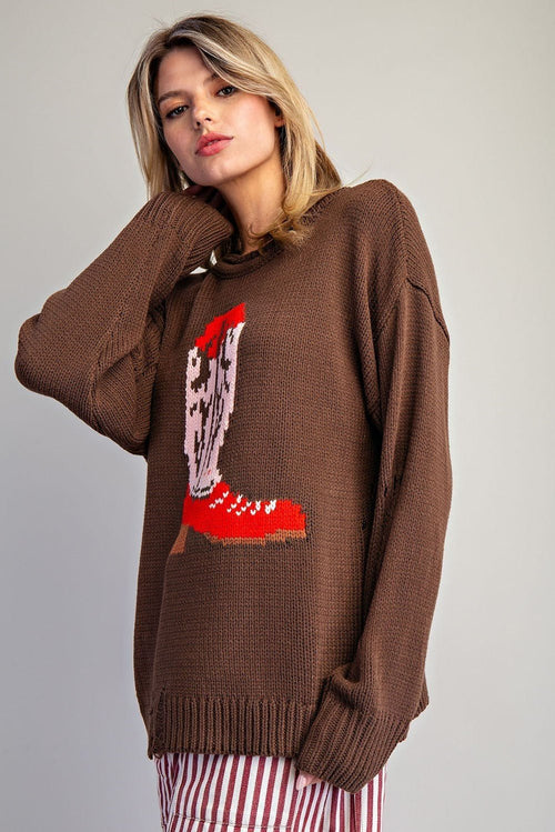 Boots Sweater - Cowhide and Conchos
