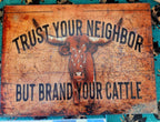 Brand Your Cattle Rectangle Glass Cutting Board - Cowhide and Conchos