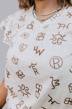 Branded Ruffle Tee - Cowhide and Conchos