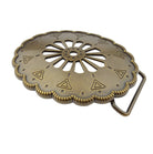 Brass Open Work Vintage Buckle - Cowhide and Conchos