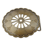 Brass Open Work Vintage Buckle - Cowhide and Conchos