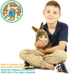 Brigid the Brown Rabbit | 10 Inch Stuffed Animal Plush - Cowhide and Conchos