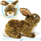 Brigid the Brown Rabbit | 10 Inch Stuffed Animal Plush - Cowhide and Conchos