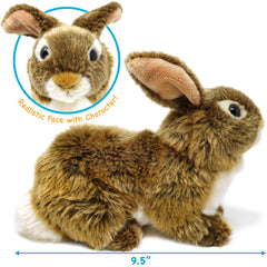 Brigid the Brown Rabbit | 10 Inch Stuffed Animal Plush - Cowhide and Conchos