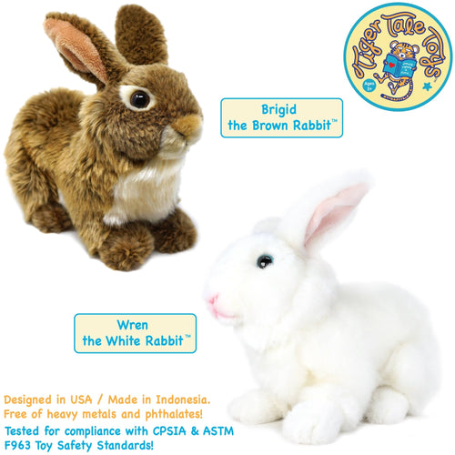 Brigid the Brown Rabbit | 10 Inch Stuffed Animal Plush - Cowhide and Conchos