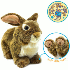 Brigid the Brown Rabbit | 10 Inch Stuffed Animal Plush - Cowhide and Conchos