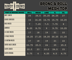 Bronc & Roll Mesh Top - Cowhide and Conchos