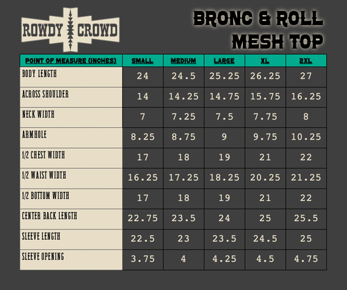 Bronc & Roll Mesh Top - Cowhide and Conchos