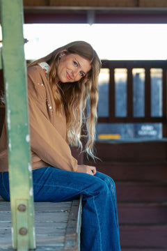 Brown Sugar Studded Pullover - Cowhide and Conchos