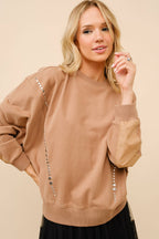 Brown Sugar Studded Pullover - Cowhide and Conchos