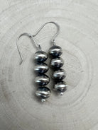 Bryannen Halwood Navajo Pearl Earrings — 2" Sterling Silver (Handcrafted by Navajo Artist) - Cowhide and Conchos