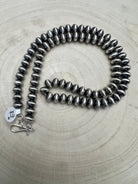 Bryannen Halwood Navajo Saucer Pearl Necklace — 22" (Handcrafted, Maker's Stamped) - Cowhide and Conchos