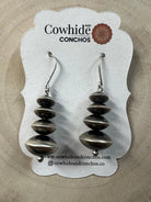 Bryannen Halwood Sterling Silver Navajo Pearl Earrings — 1 3/4 inch (Handcrafted by Navajo Artist) - Cowhide and Conchos