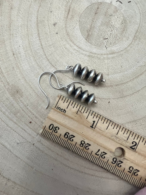 Bryannen Halwood Sterling Silver Navajo Pearl Earrings111 - Cowhide and Conchos