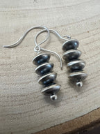 Bryannen Halwood Sterling Silver Navajo Pearl Earrings111 - Cowhide and Conchos