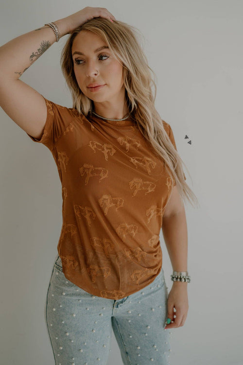 Buck Fifty Saddle Mesh Top - Cowhide and Conchos