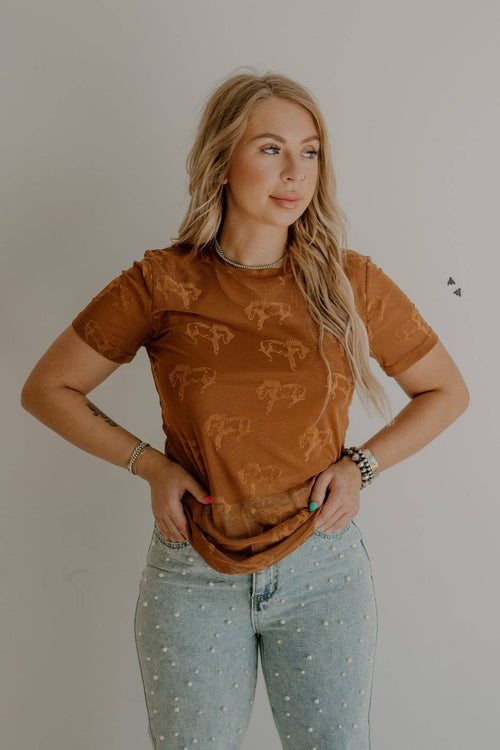 Buck Fifty Saddle Mesh Top - Cowhide and Conchos