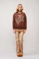 Bull Rider Embroidered Sweatshirt - large remaining - Cowhide and Conchos