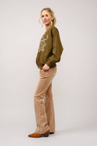 Bull Rider Embroidered Sweatshirt - large remaining - Cowhide and Conchos