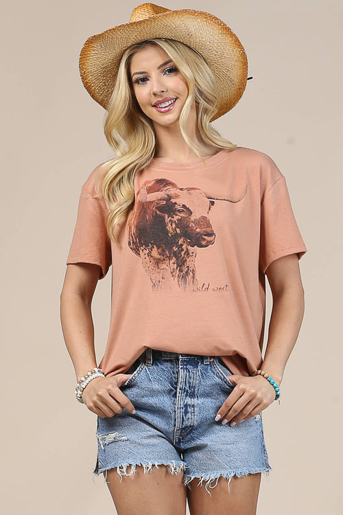 Bullish Short Sleeve Tee - Cowhide and Conchos