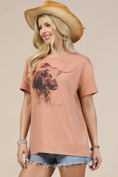 Bullish Short Sleeve Tee - Cowhide and Conchos
