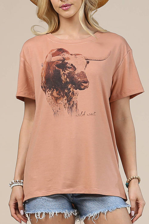 Bullish Short Sleeve Tee - Cowhide and Conchos
