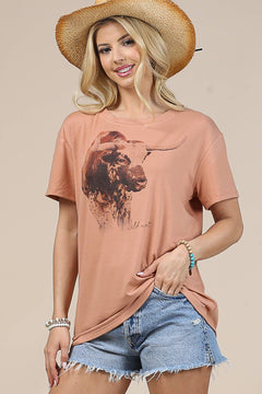 Bullish Short Sleeve Tee - Cowhide and Conchos