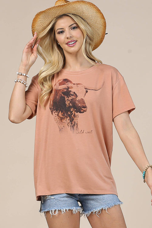 Bullish Short Sleeve Tee - Cowhide and Conchos