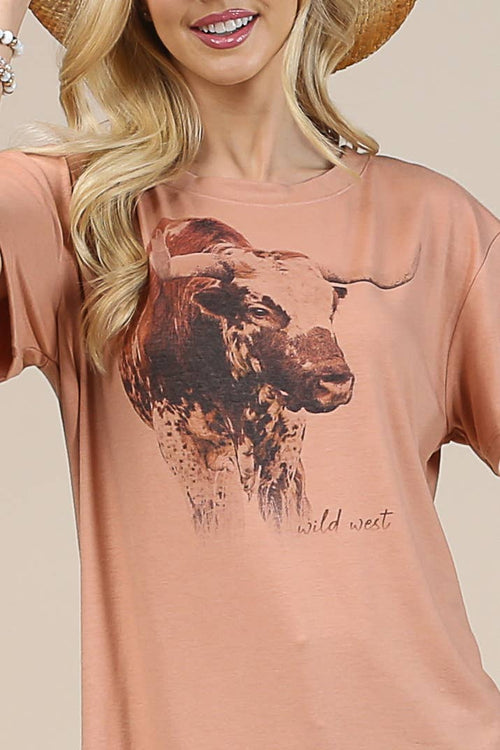 Bullish Short Sleeve Tee - Cowhide and Conchos