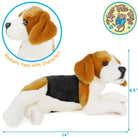 Burkham The Beagle | 14 Inch Stuffed Animal Plush - Cowhide and Conchos