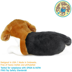 Burkham The Beagle | 14 Inch Stuffed Animal Plush - Cowhide and Conchos