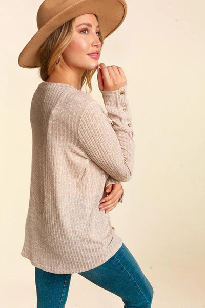 Lace Long Sleeve Knit Top - Sm, Med, Large available
