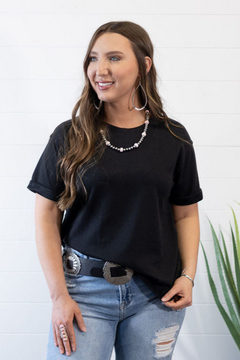 Santa Anna Short Sleeved Textured Top