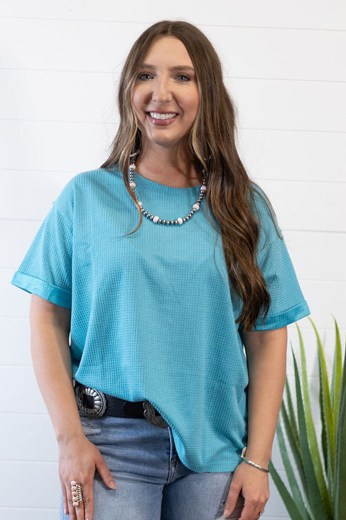 Santa Anna Short Sleeved Textured Top