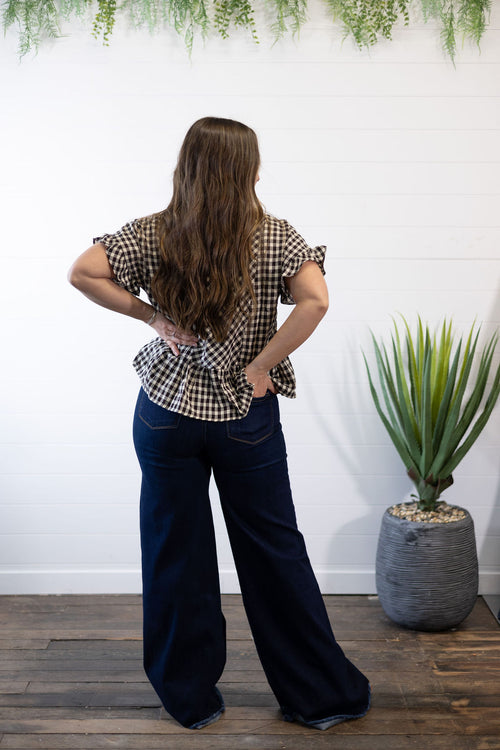 Gingham Ruffled Top