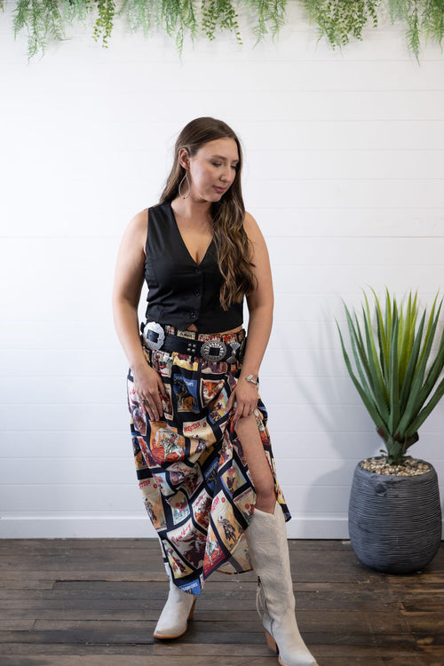 Vintage Western Print Skirt - large remaining