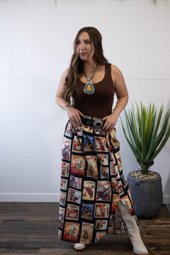 Vintage Western Print Skirt - large remaining