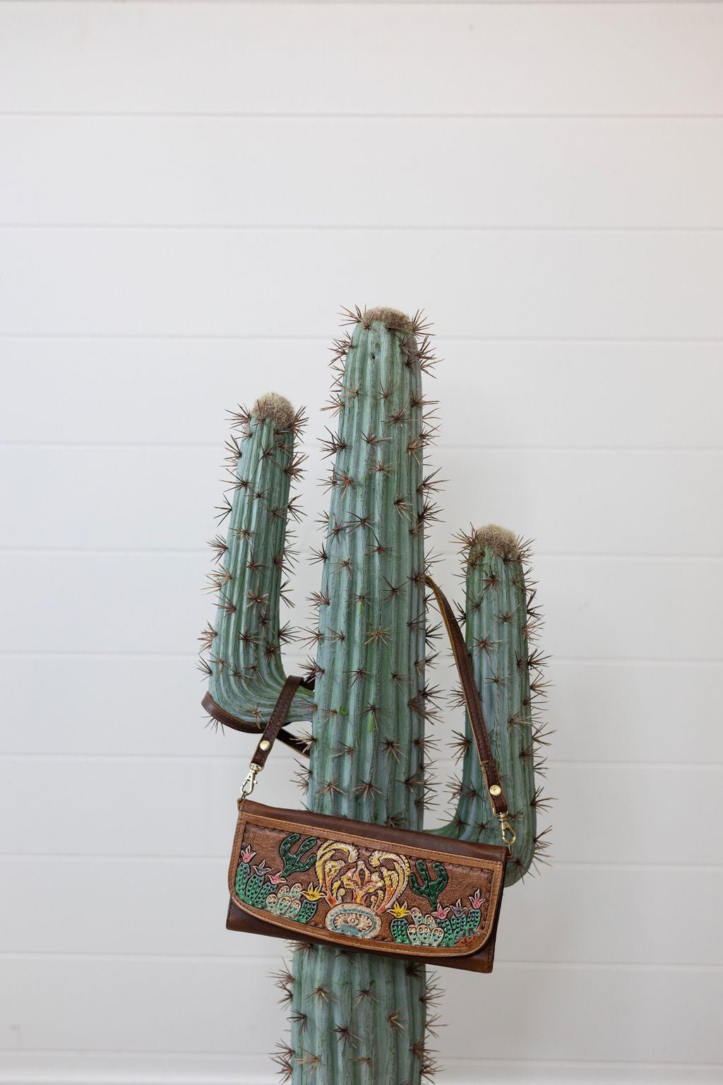 Cactus Fields Genuine Leather Western Bag - Cowhide and Conchos