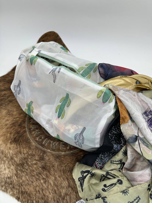 Cactus Laundry Bag for delicates like Wild Rags - Cowhide and Conchos