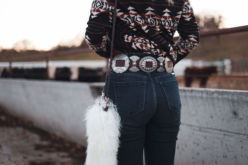 Calgary Open Front Cardigan - Medium available - Cowhide and Conchos