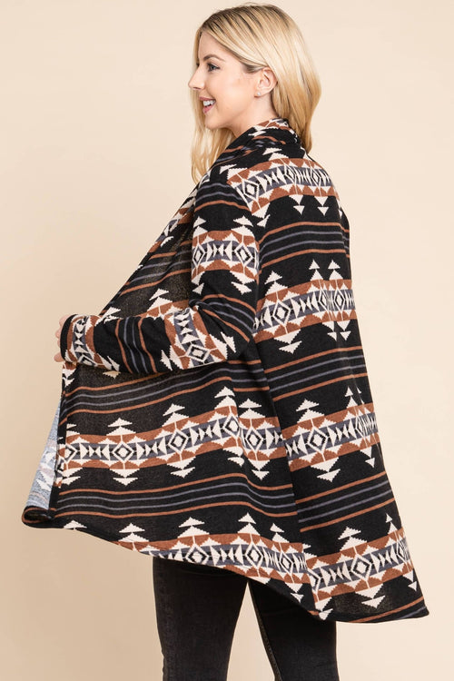Calgary Open Front Cardigan - Medium available - Cowhide and Conchos