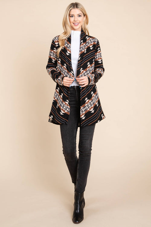 Calgary Open Front Cardigan - Medium available - Cowhide and Conchos