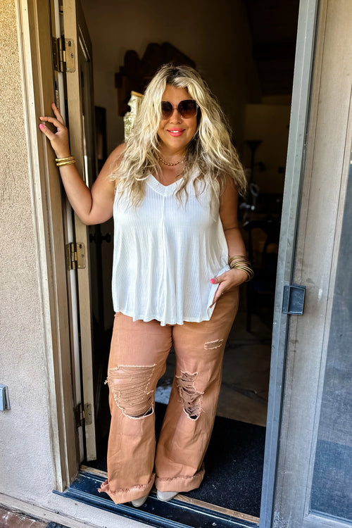 Blakely Distressed Camel Jeans