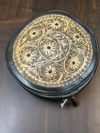 Canteen Bag - Vintage Leather & Hair on Hide - Cowhide and Conchos