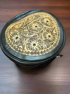 Canteen Bag - Vintage Leather & Hair on Hide - Cowhide and Conchos