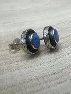 Carina Leekity Opalite Post Earrings - Small but not petite - Cowhide and Conchos